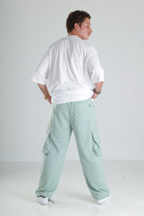 Mint Yeşili Relax Fit Cepli Kargo Pantolon