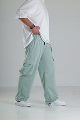 Mint Yeşili Relax Fit Cepli Kargo Pantolon