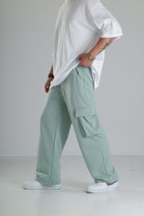 Mint Yeşili Relax Fit Cepli Kargo Pantolon