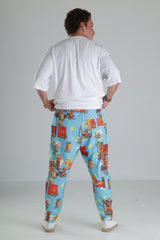 Tropikal Desenli Baggy Pantolon