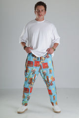Tropikal Desenli Baggy Pantolon