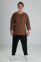 Ribana Oversize T-Shirt - Kahverengi