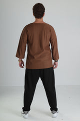 Ribana Oversize T-Shirt - Kahverengi