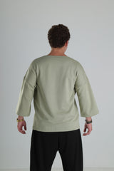 Oversize Cep Detaylı T-Shirt - Açık Haki