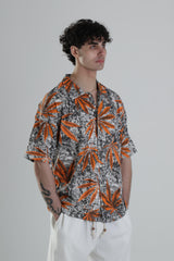 Turuncu Yaprak Desenli Gömlek