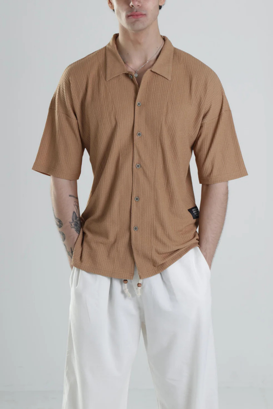 Kahverengi Bürümcük Gömlek