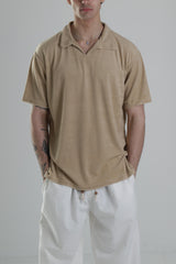 Yazlık Havlu Kumaş Bej T-Shirt