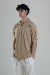 Yazlık Havlu Kumaş Bej T-Shirt