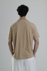 Yazlık Havlu Kumaş Bej T-Shirt