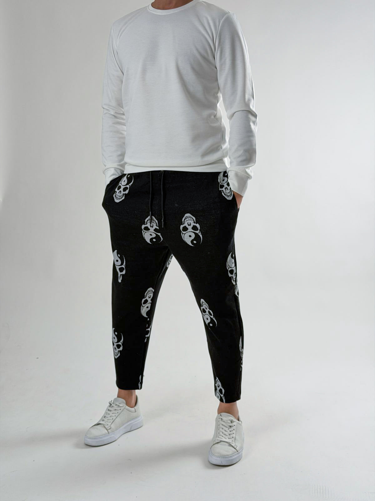 Yin Yang Skull Jogger Pantolon