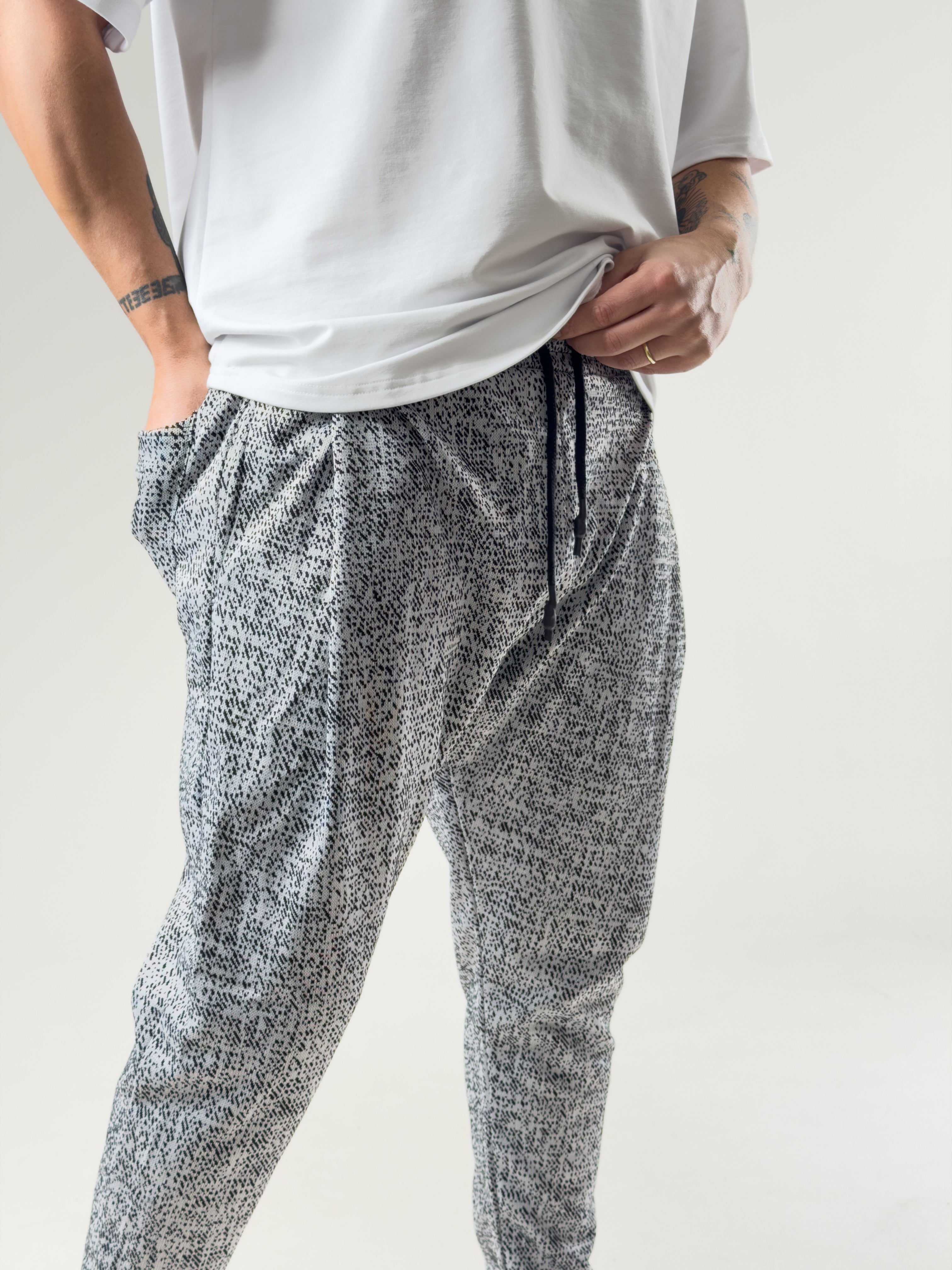 Speckle Pattern Havuç Kesim Pantolon Ürün ikincil görseli