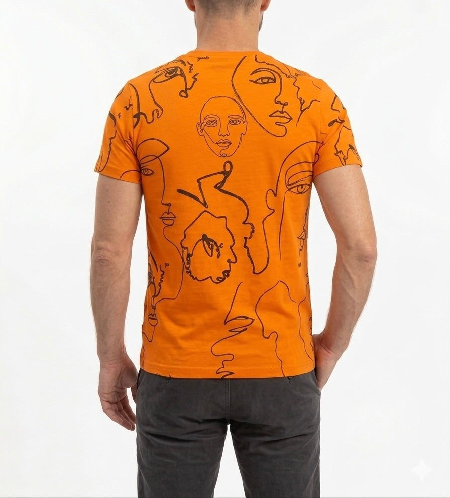 Orange Face Basic T-Shirt