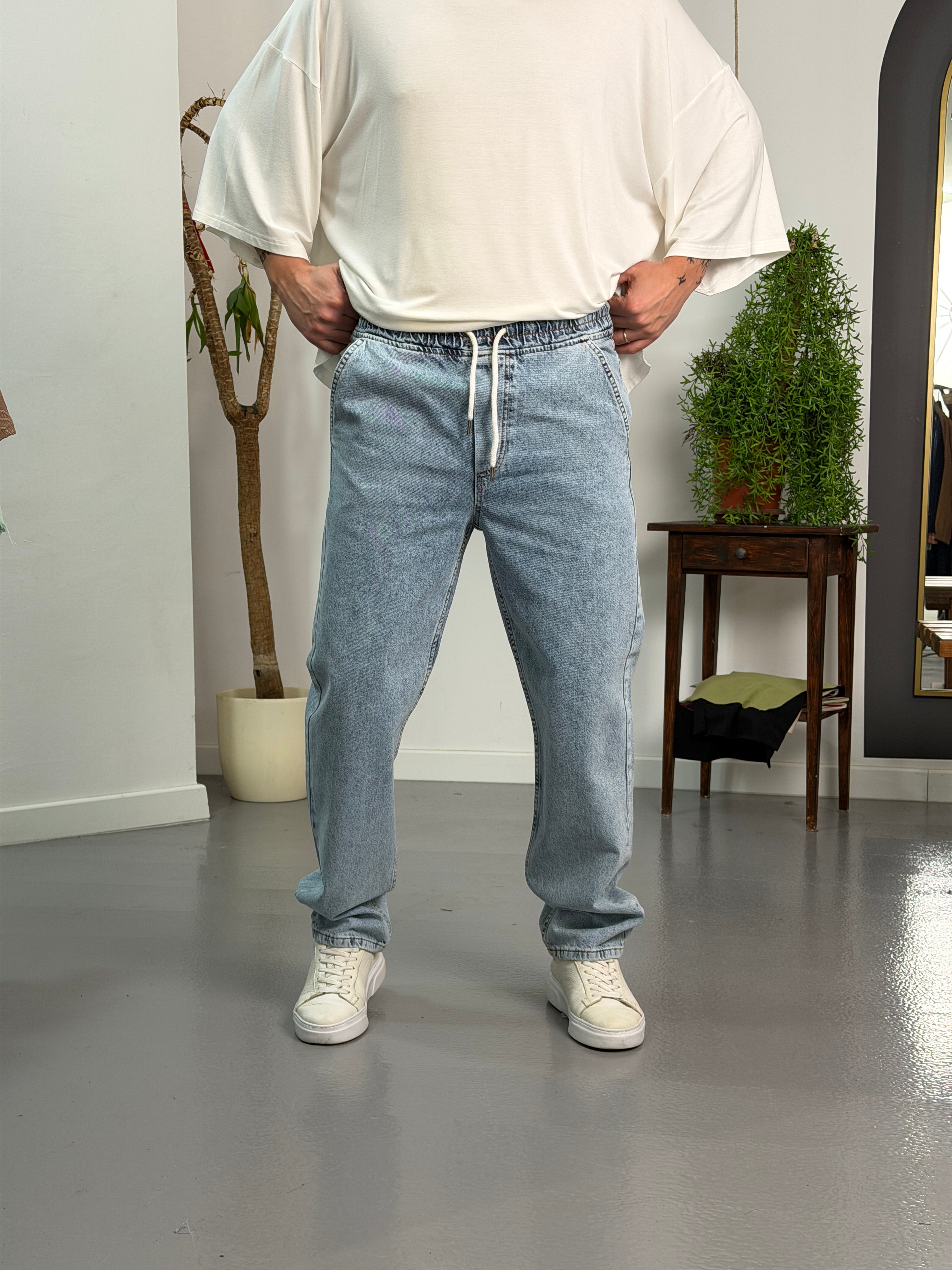 Buz Mavisi Relax Jogger Pantolon
