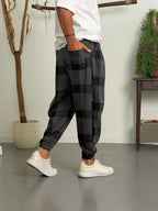 Gri Ekose Jogger Pantolon
