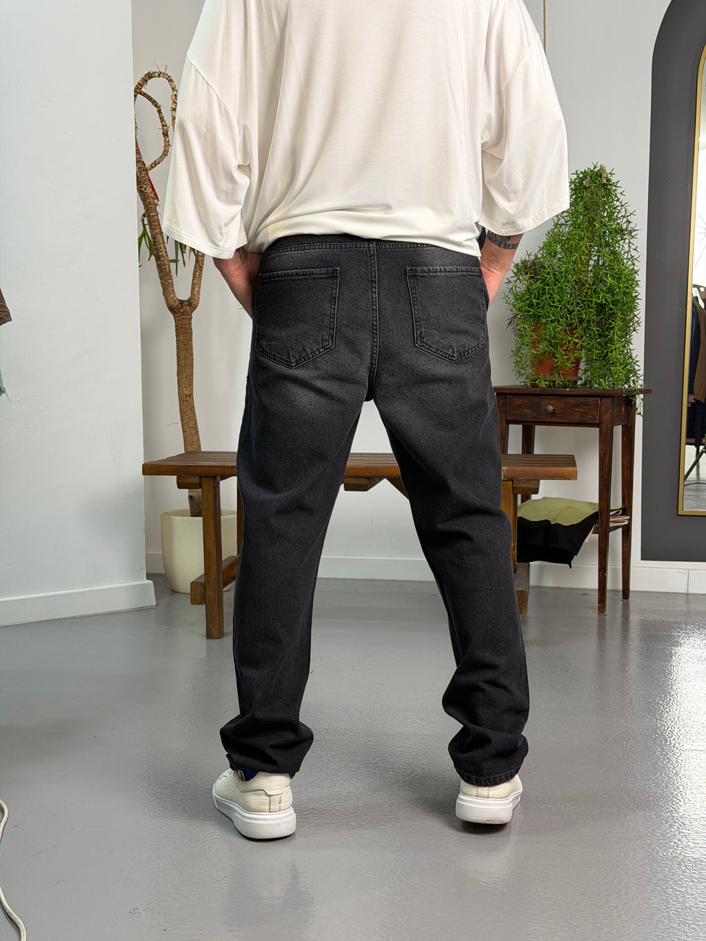 Siyah Relax Jogger Pantolon