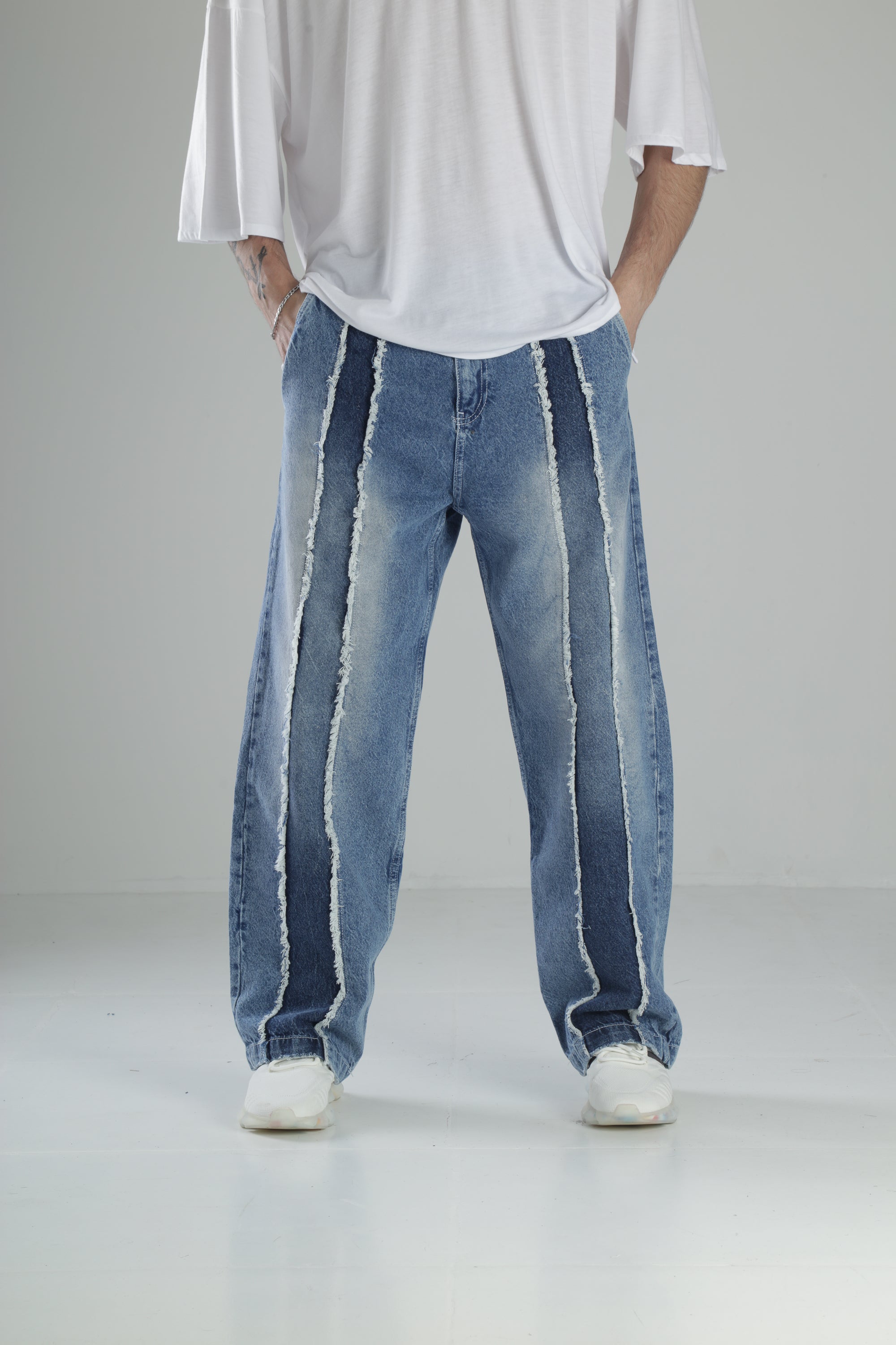 Premium Blue Baggy Denim Pantolon Ürün ana görseli