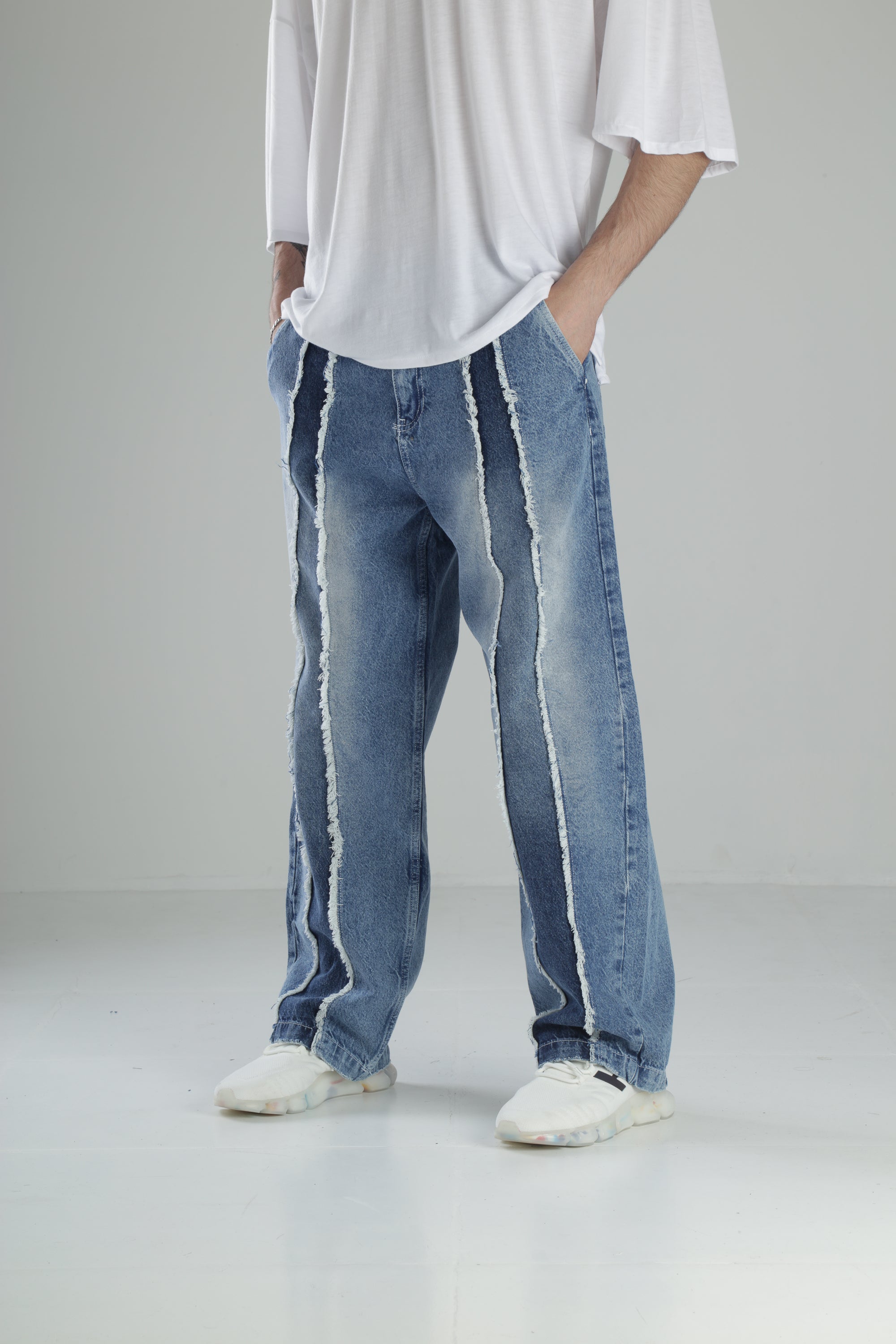 Premium Blue Baggy Denim Pantolon Ürün ikincil görseli
