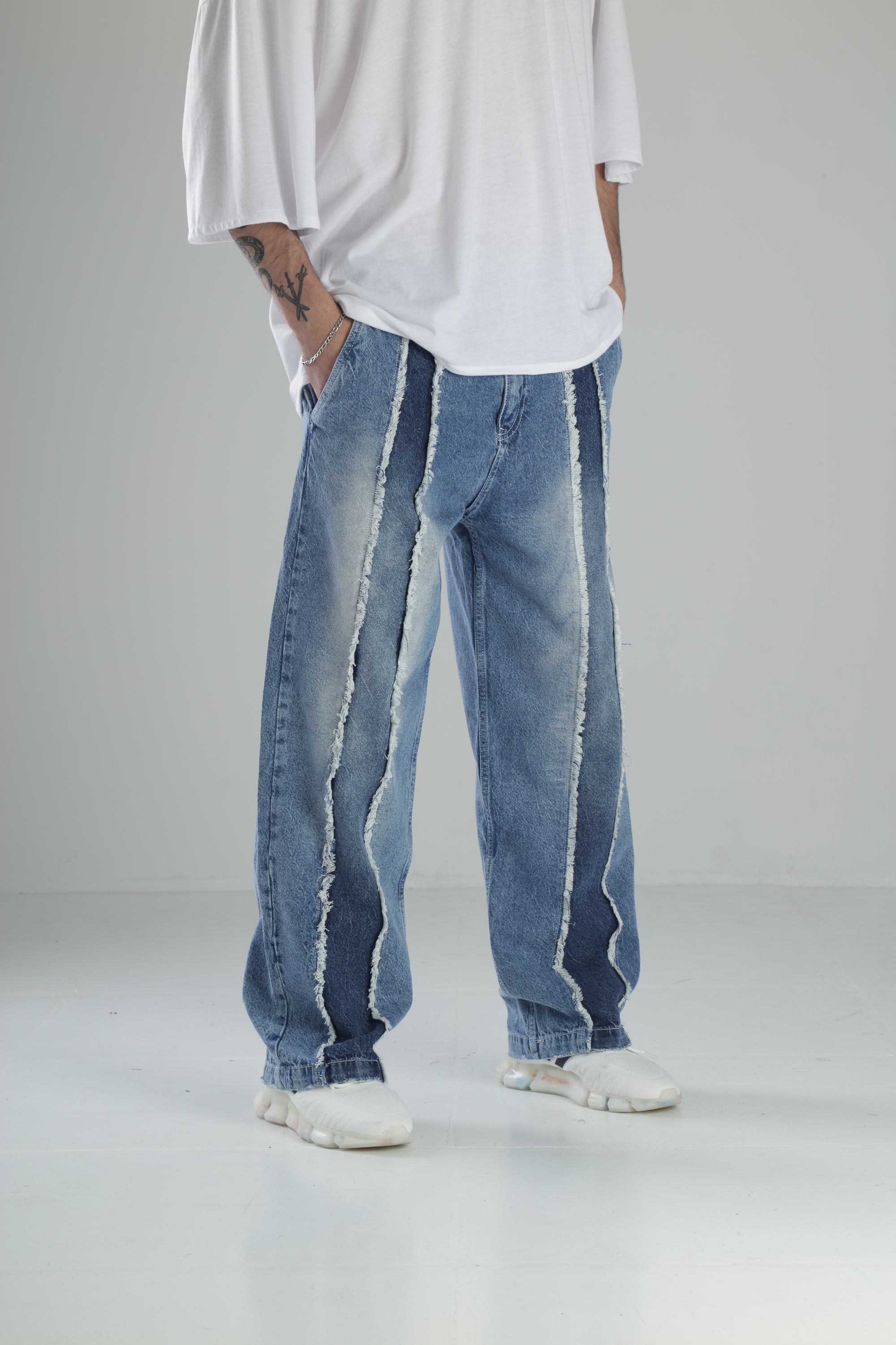 Premium Blue Baggy Denim Pantolon