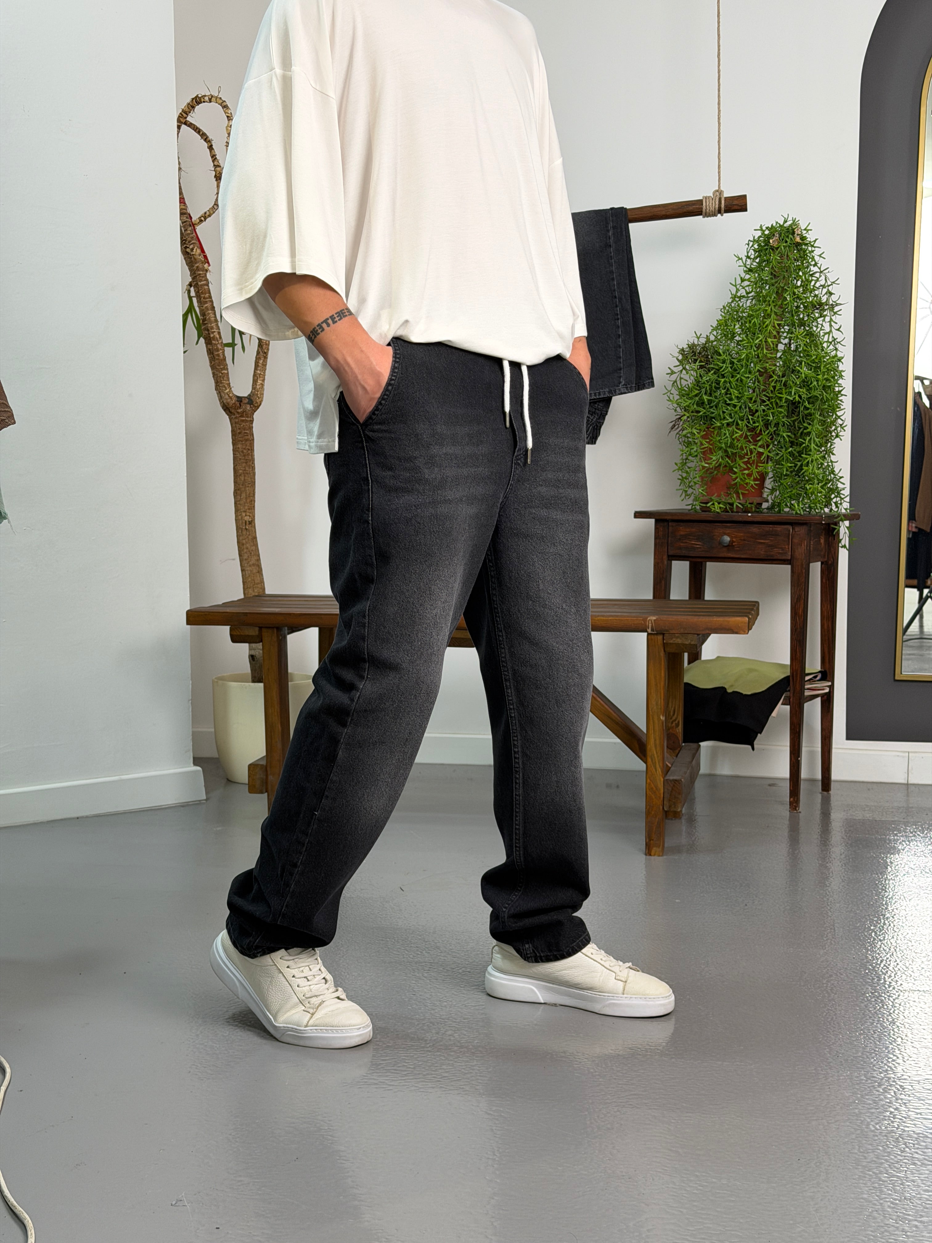 Siyah Relax Jogger Pantolon