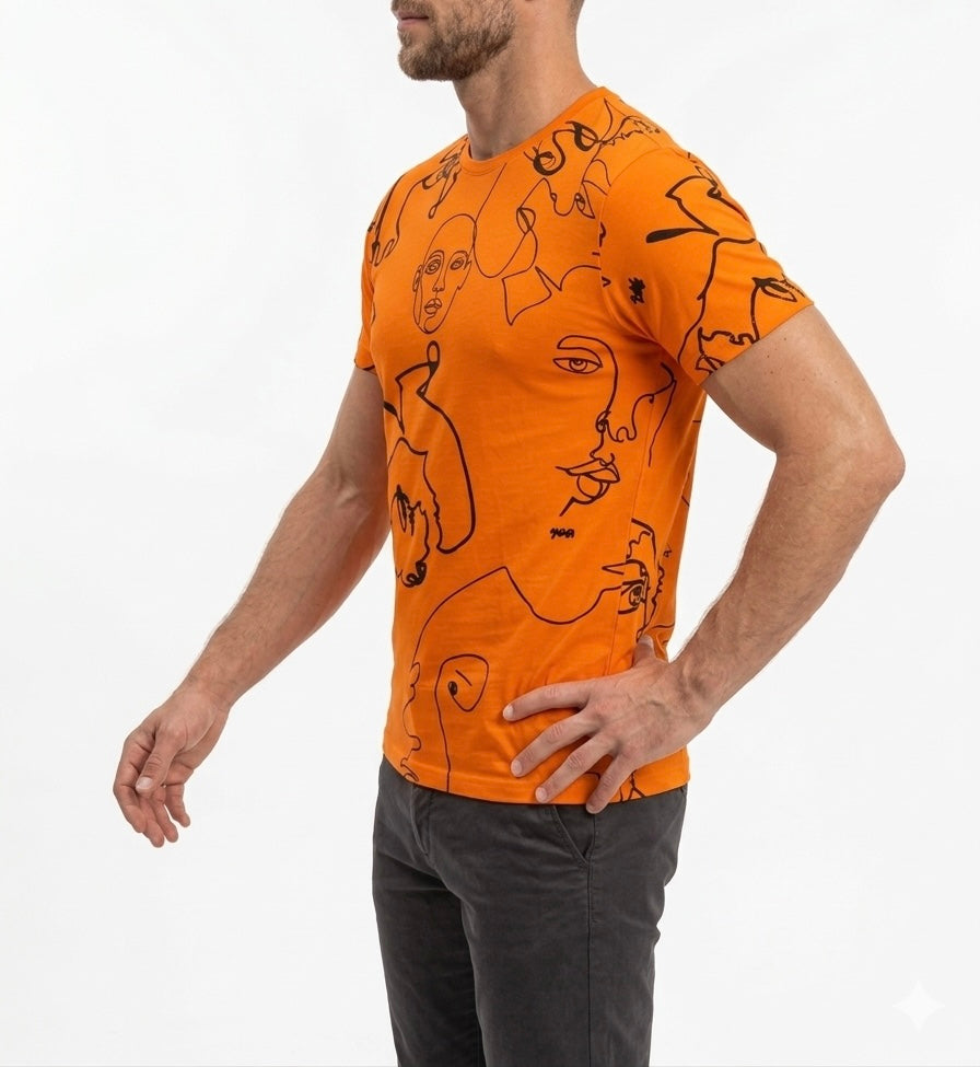 Orange Face Basic T-Shirt