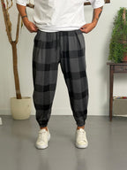 Gri Ekose Jogger Pantolon