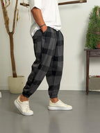 Gri Ekose Jogger Pantolon