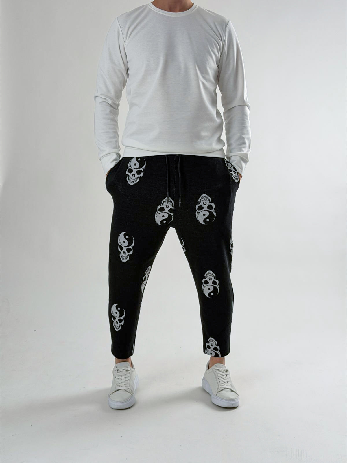 Yin Yang Skull Jogger Pantolon