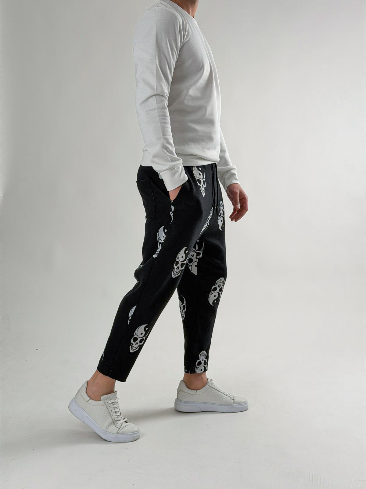 Yin Yang Skull Jogger Pantolon