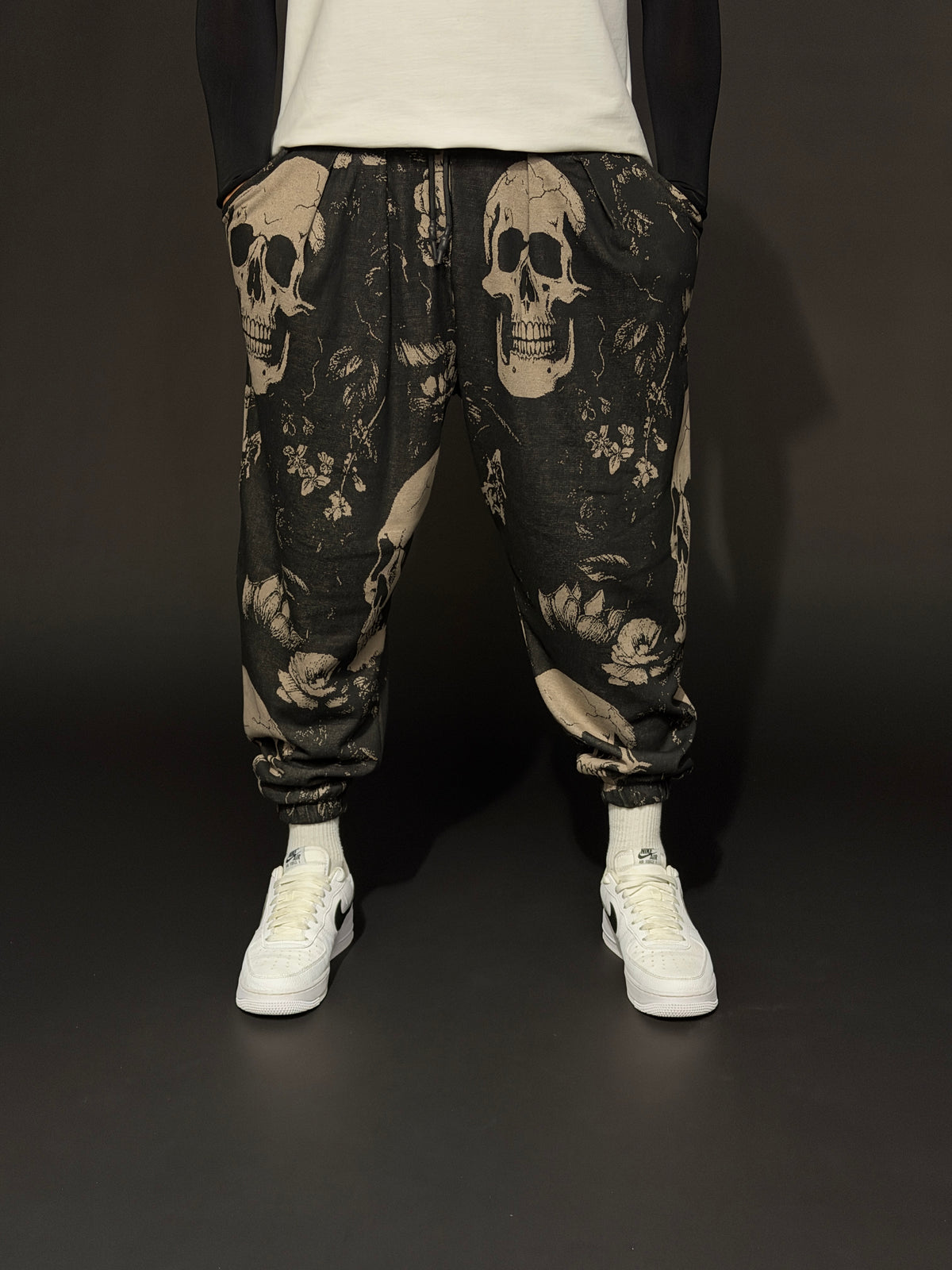 Skull Bloom Jogger Pantolon