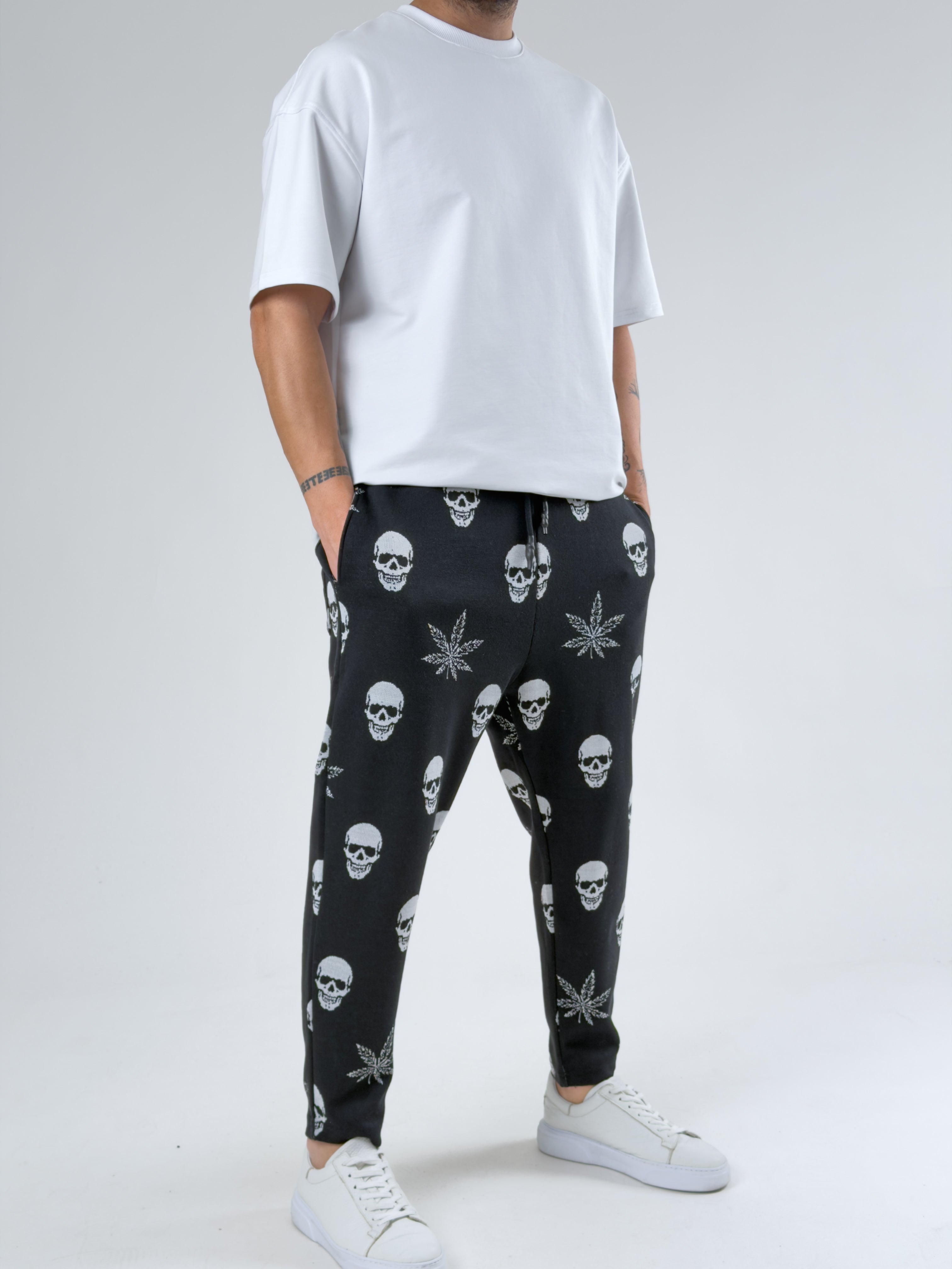 Skull Leaf Jogger Pantolon