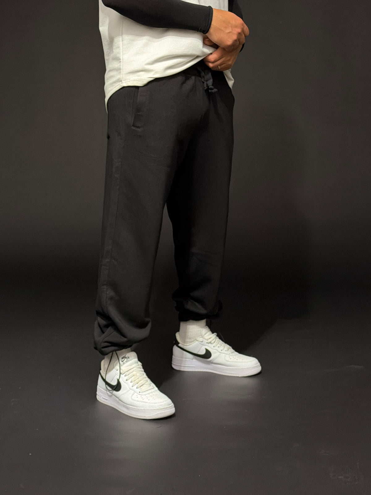 Essential Slate siyah Jogger Pantolon