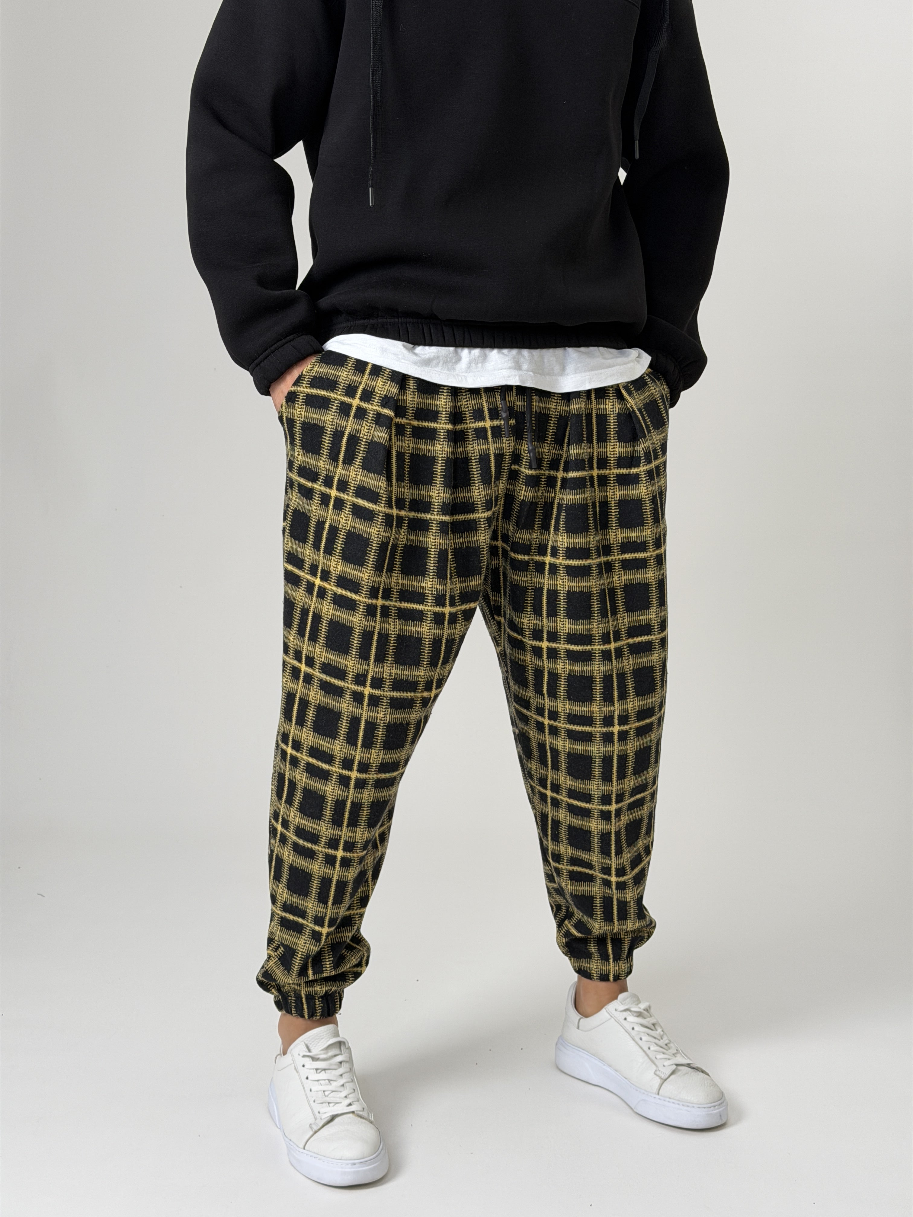 Golden Grid Jogger Pantolon