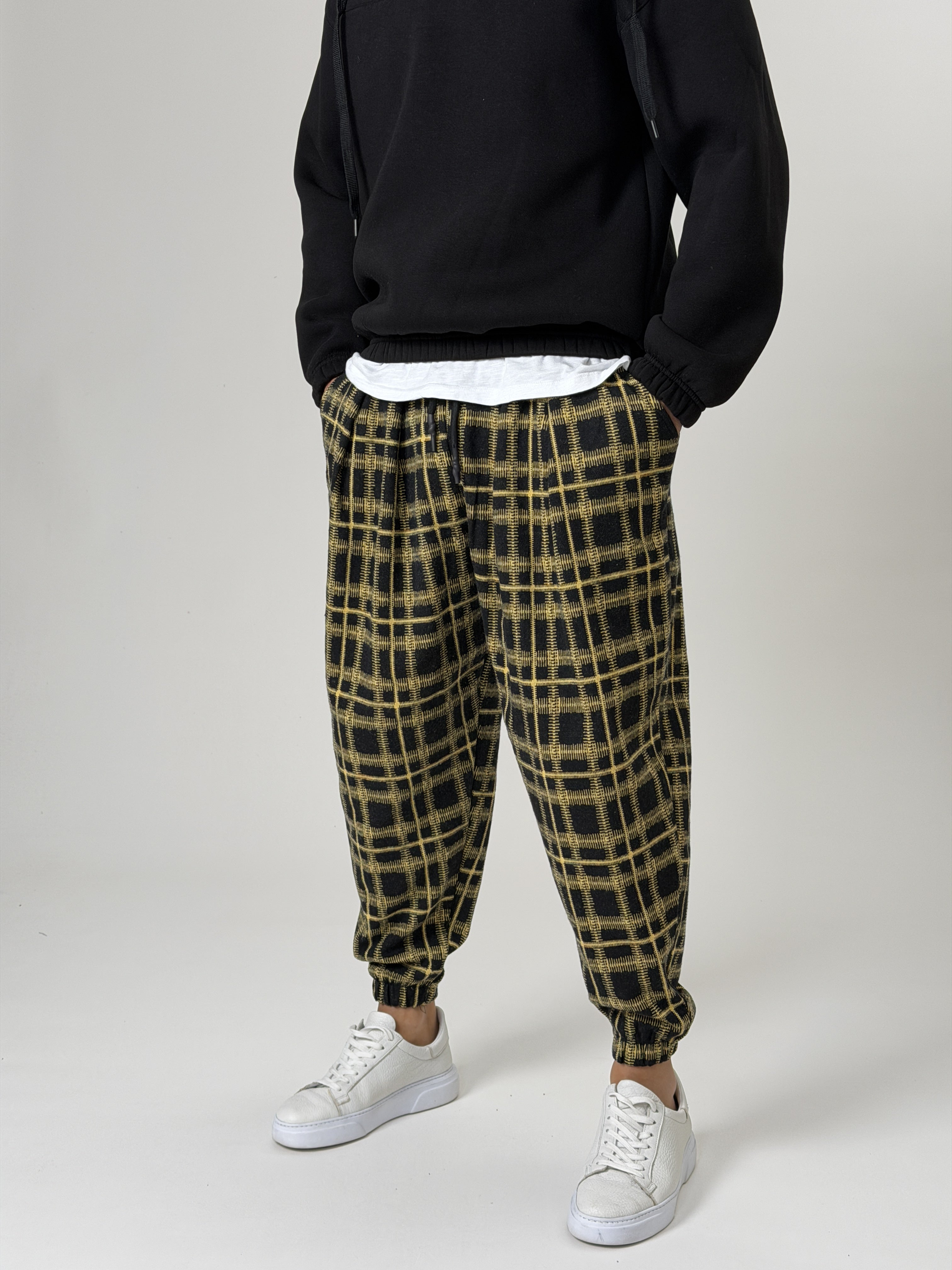 Golden Grid Jogger Pantolon