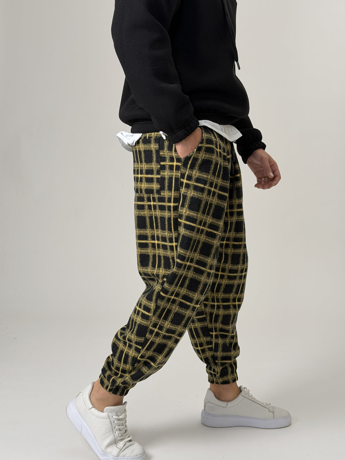 Golden Grid Jogger Pantolon