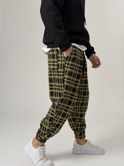 Golden Grid Jogger Pantolon