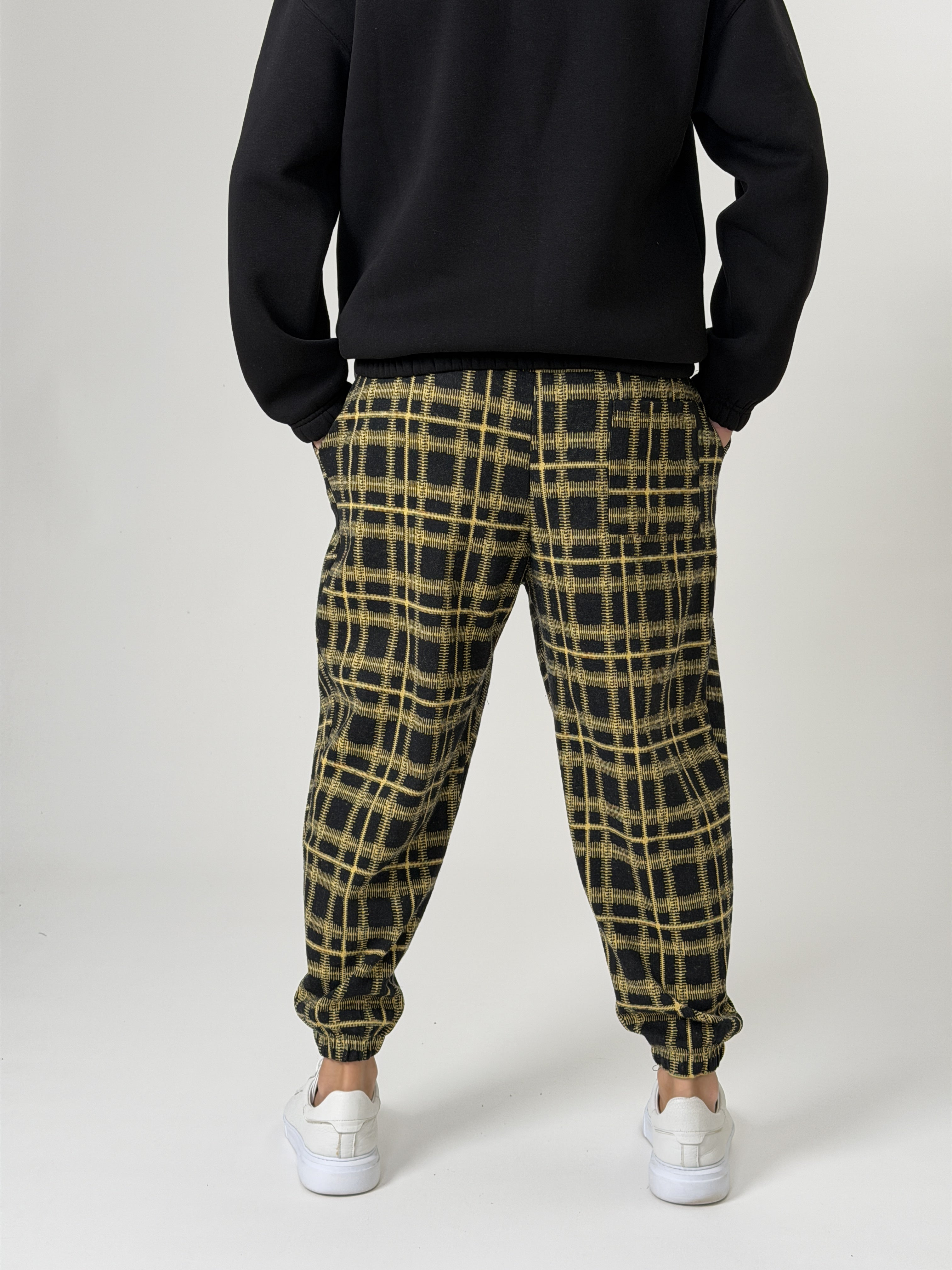 Golden Grid Jogger Pantolon