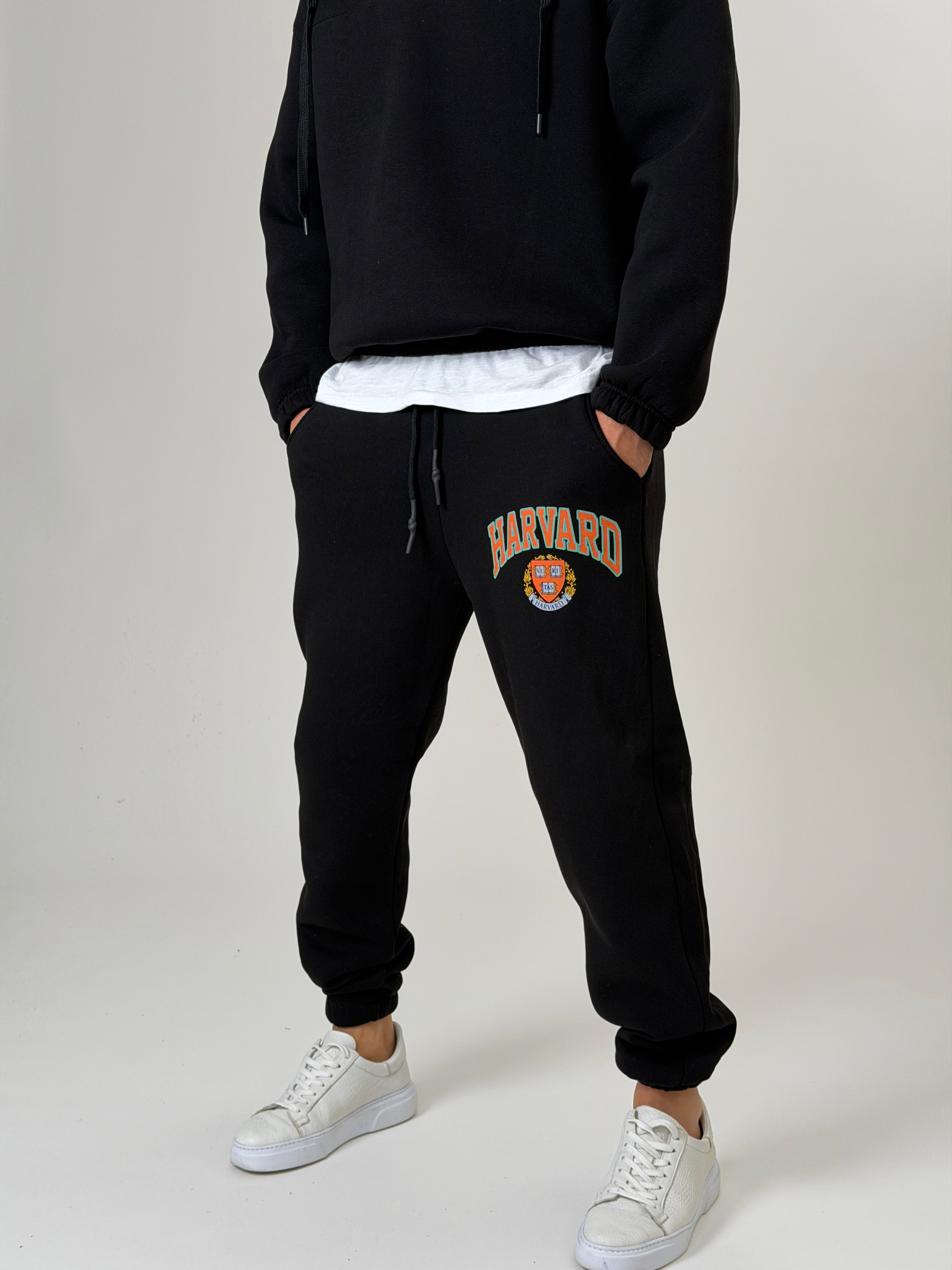 College Siyah Jogger Pantolon