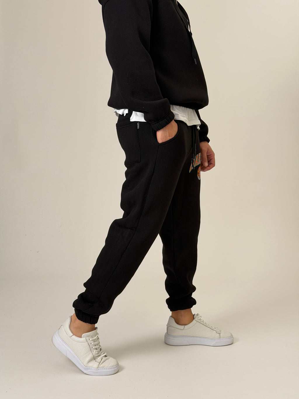 College Siyah Jogger Pantolon