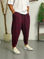 Aztec Burgundy Jogger Pantolon