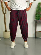 Aztec Burgundy Jogger Pantolon