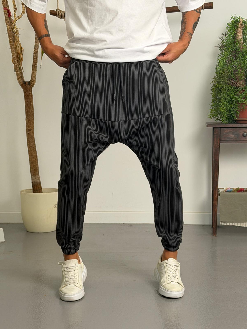 Füme Pliseli Şalvar Jogger
