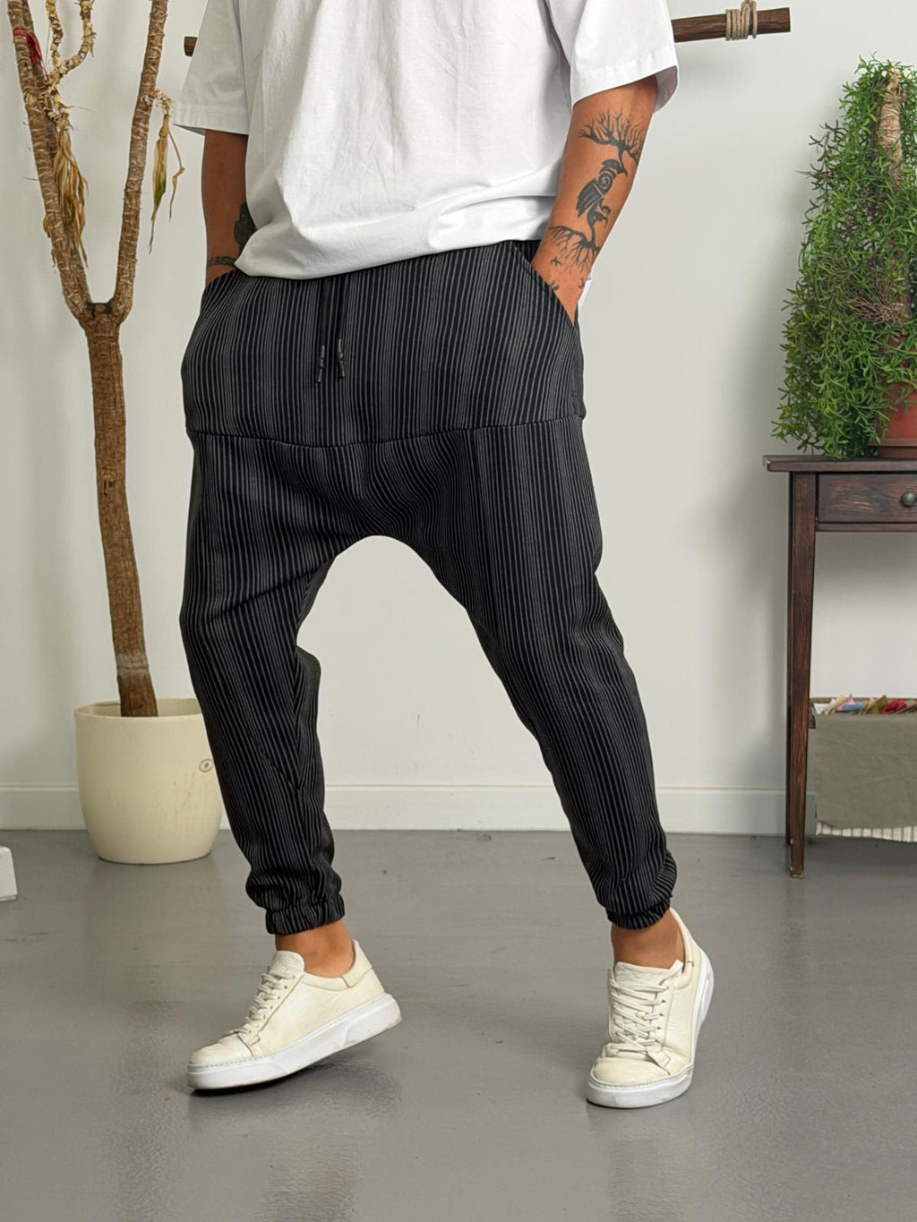Füme Pliseli Şalvar Jogger