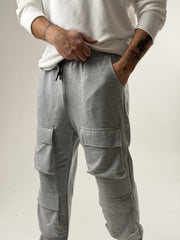 Light Grey Büzgülü Cepli Jogger Pantolon