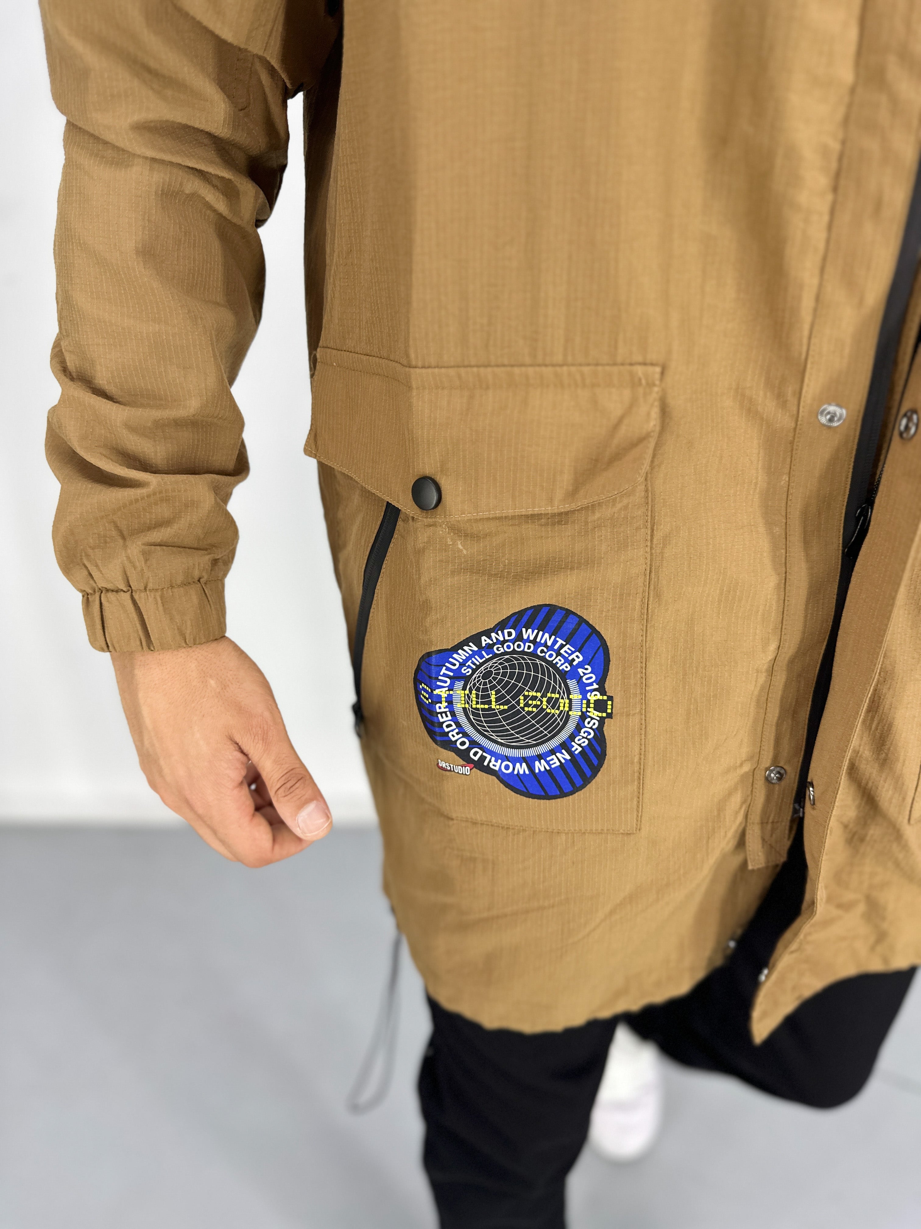 Premium Taba Paraşüt Kumaş Ceket