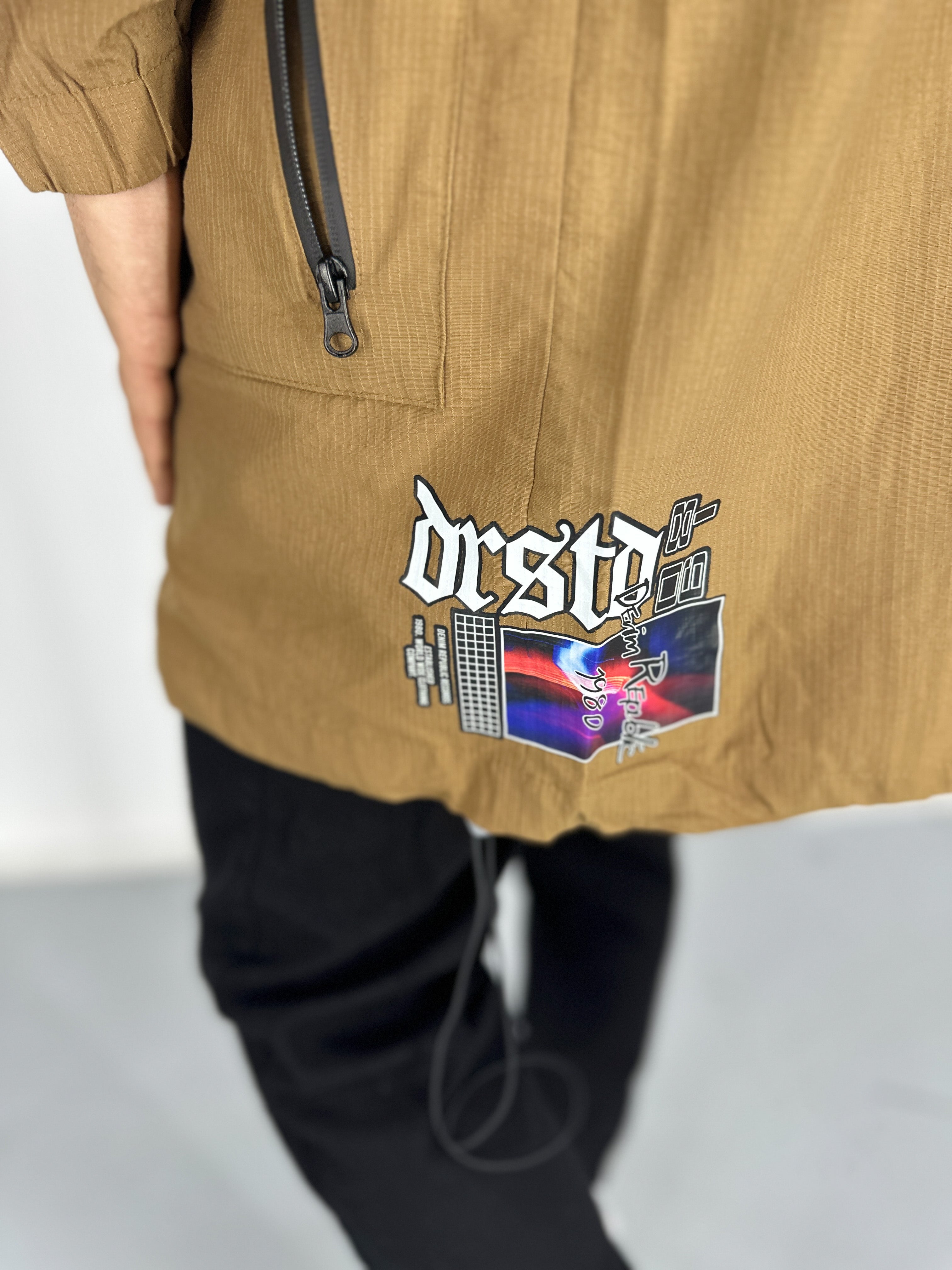 Premium Taba Paraşüt Kumaş Ceket