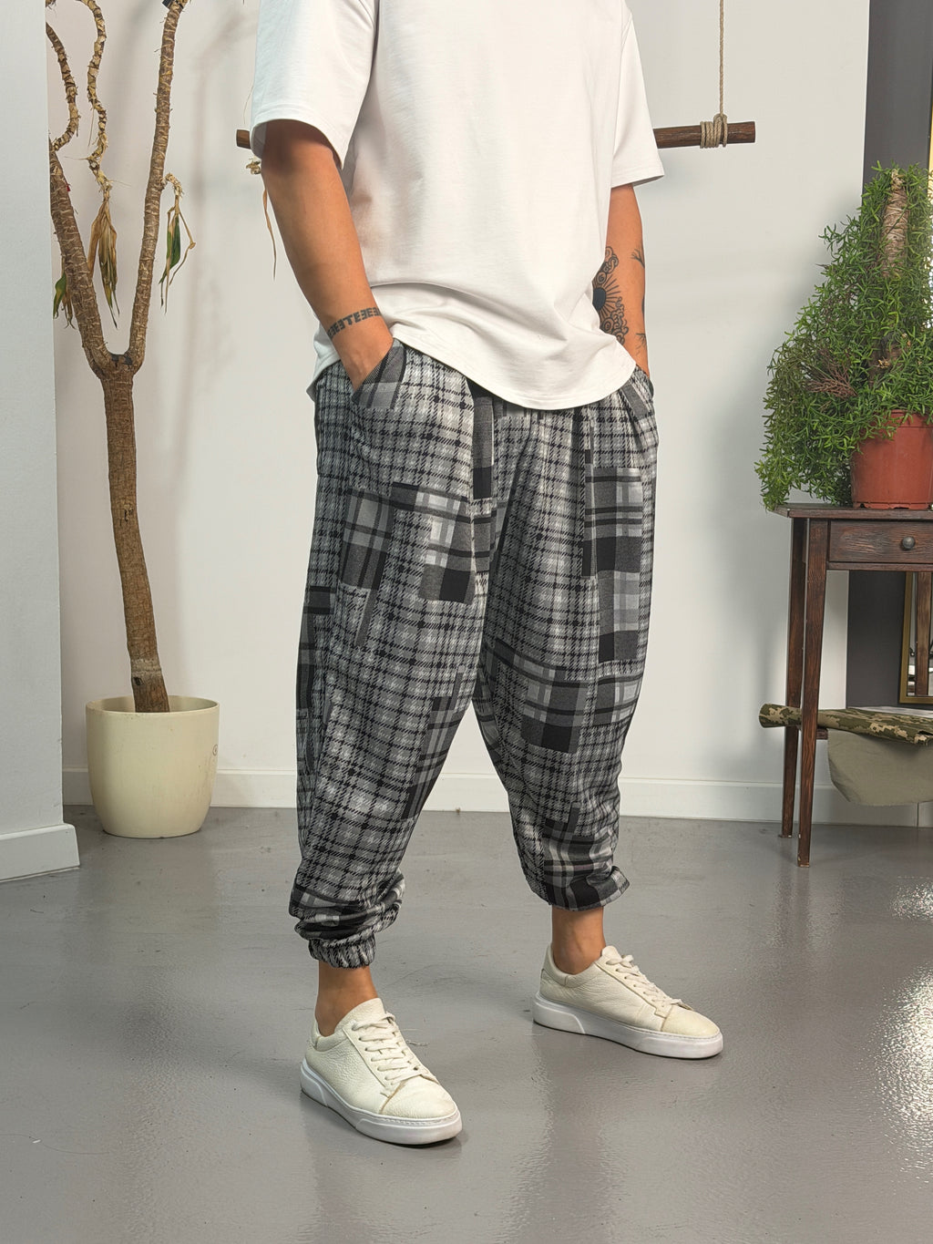 Urban Flannel Jogger Pantolon