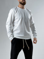 Ekru Basic Bisiklet Yaka Sweatshirt