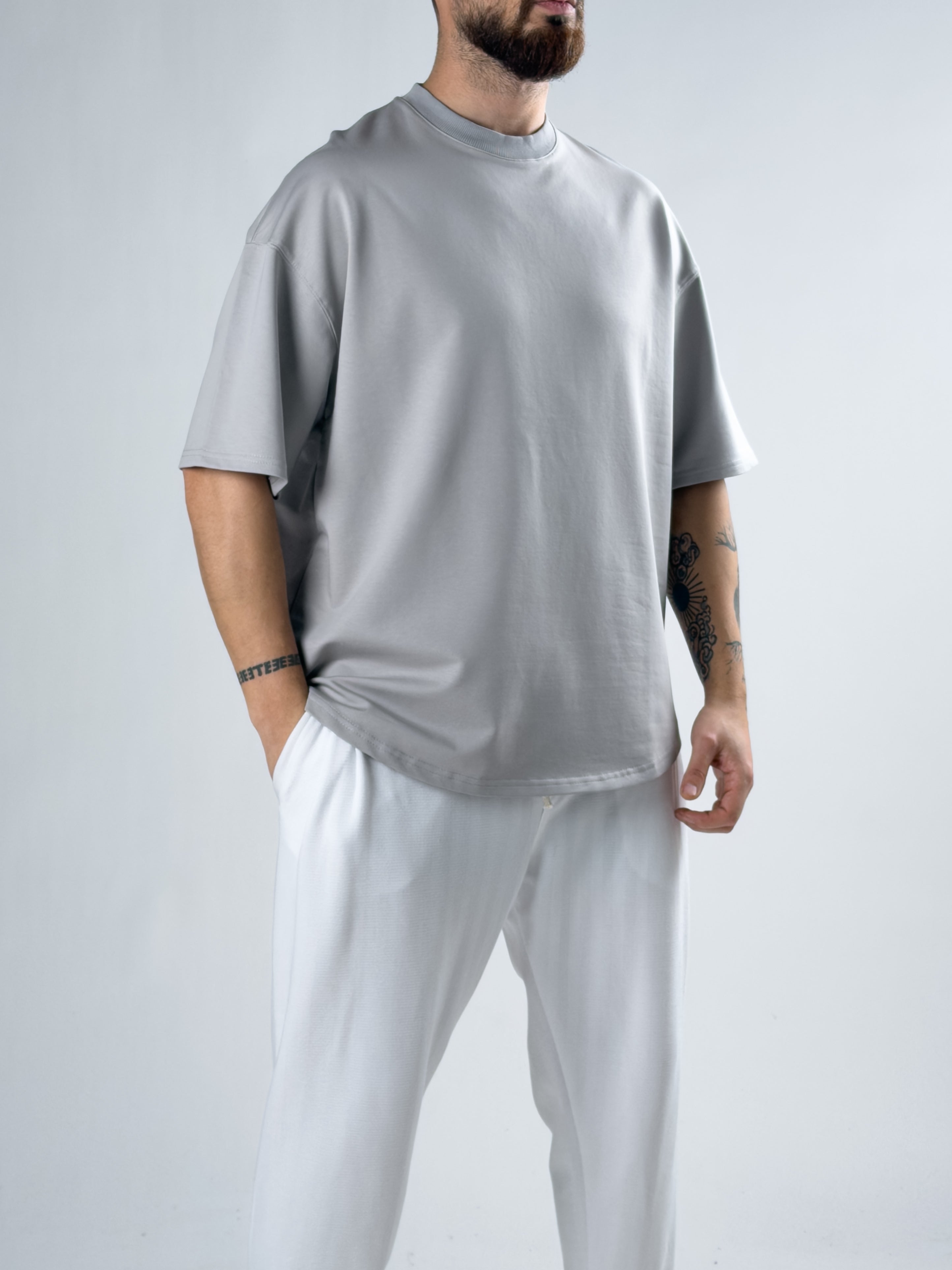 Gri Basic T-Shirt Ürün ana görseli