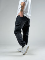 Washed Black Worker Fit Jean