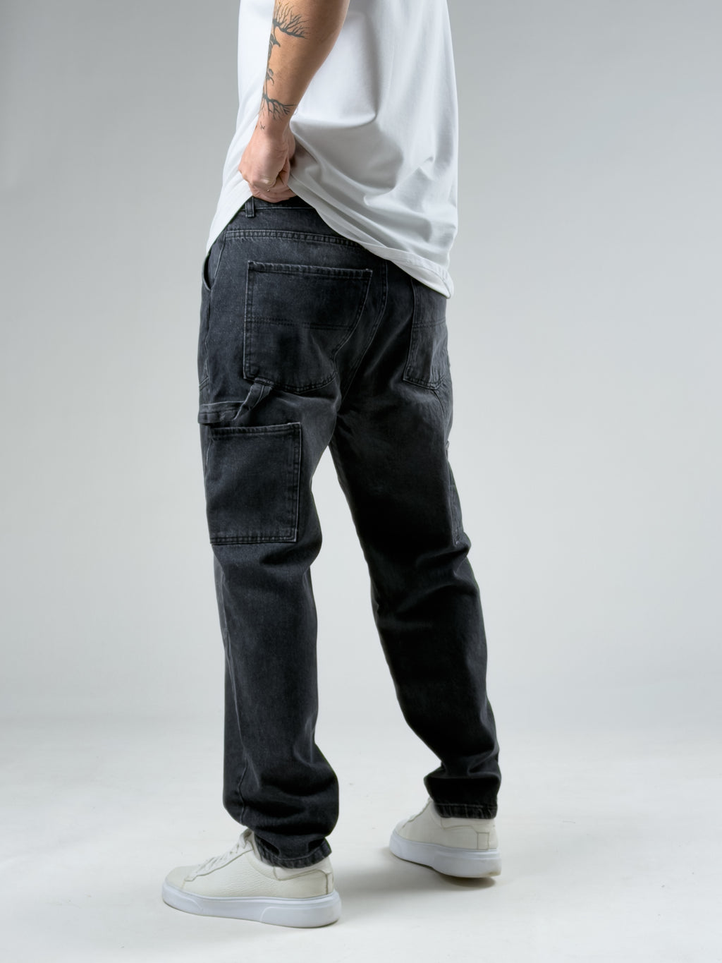 Washed Black Worker Fit Jean